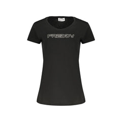 Freddy T-Shirt Manches Courtes Femme Noire Imprimé Logo