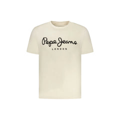 Pepe Jeans T-Shirt Μανίκια Κοντά Ανδρική μπεζ Εκτύπωση Λογότυπο