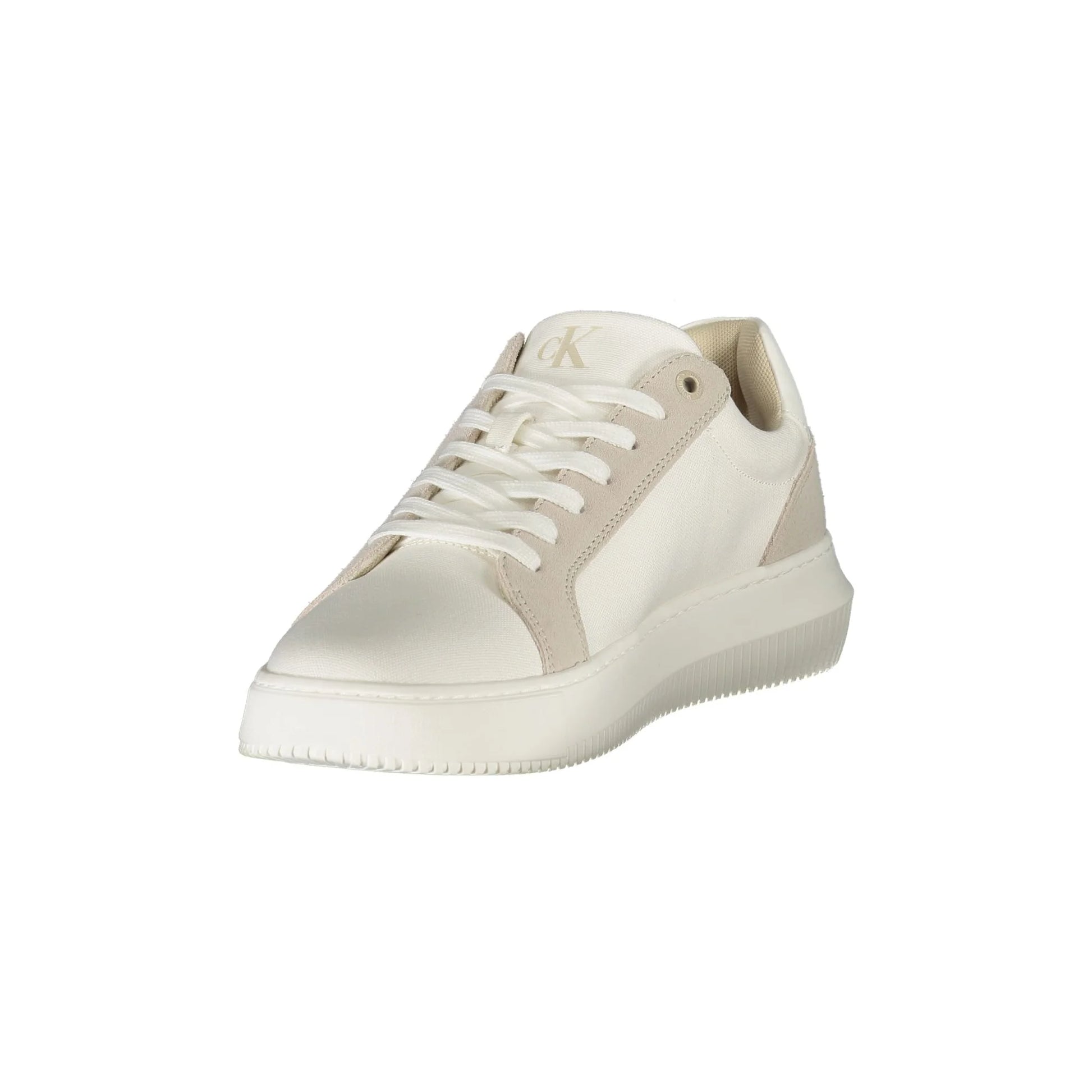 CALVIN KLEIN Scarpe Sneakers Uomo Bianche con Dettagli Grigi e Plantare Removibile bianco - vista 3