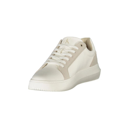 CALVIN KLEIN Scarpe Sneakers Uomo Bianche con Dettagli Grigi e Plantare Removibile bianco - vista 3