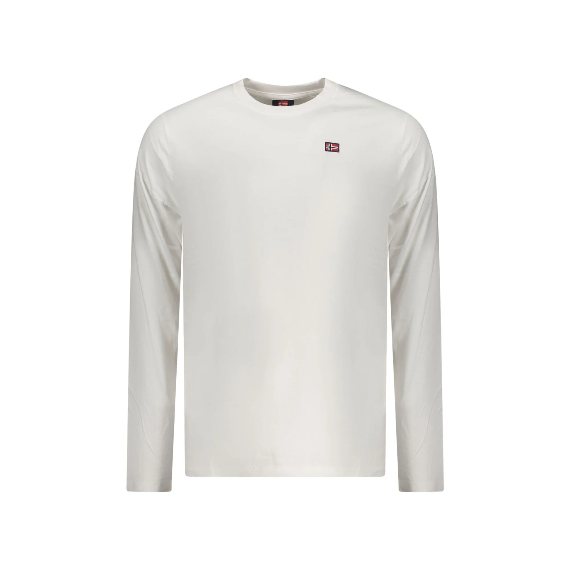 Norway 1963 T-Shirt Uomo Maniche Lunghe Girocollo Cotone Applicazione Logo Bianco - foto prodotto