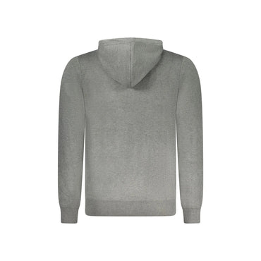 Norway 1963 Cardigan Uomo Grigio con Cappuccio Zip Tasche Ricamo Logo Maglie - vista 2