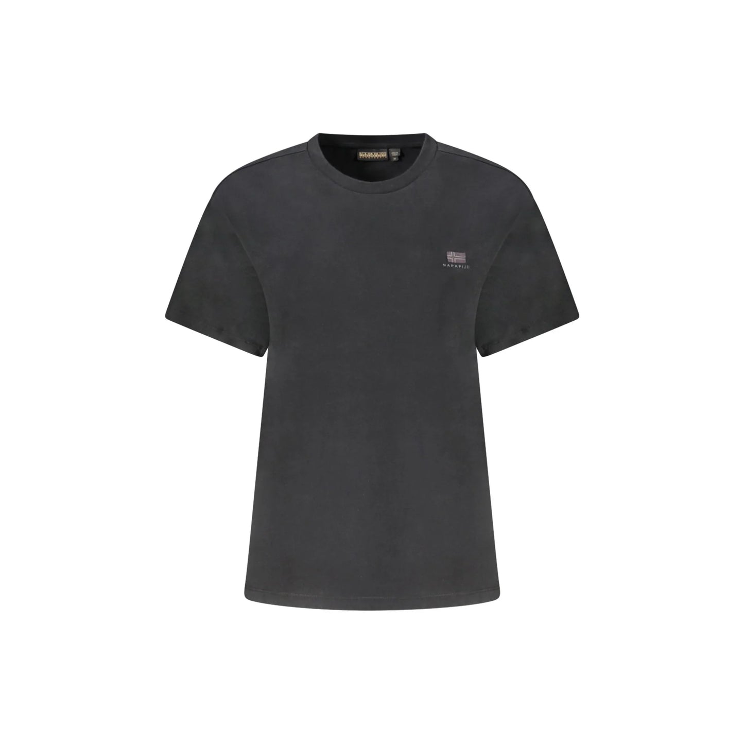 Napapijri T-Shirt Maniche Corte Donna Nera Ricamo Nero - foto prodotto