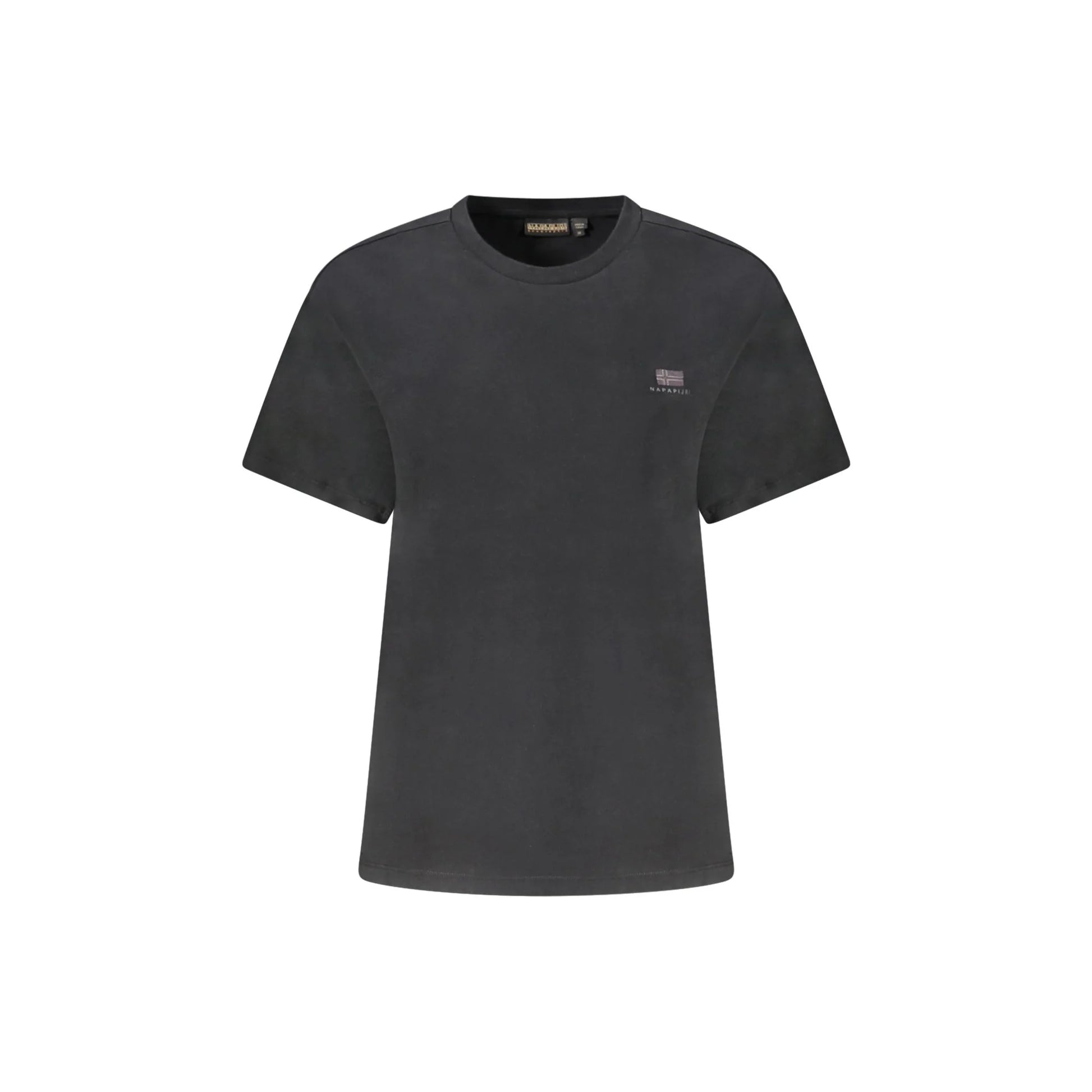 Napapijri T-Shirt Maniche Corte Donna Nera Ricamo Nero - foto prodotto