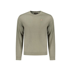 Napapijri Suéter Masculino Verde gola redonda com Bordado de Logo