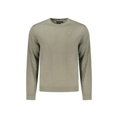 Napapijri Maglione Uomo Verde Girocollo con Ricamo Logo Maglie - foto prodotto