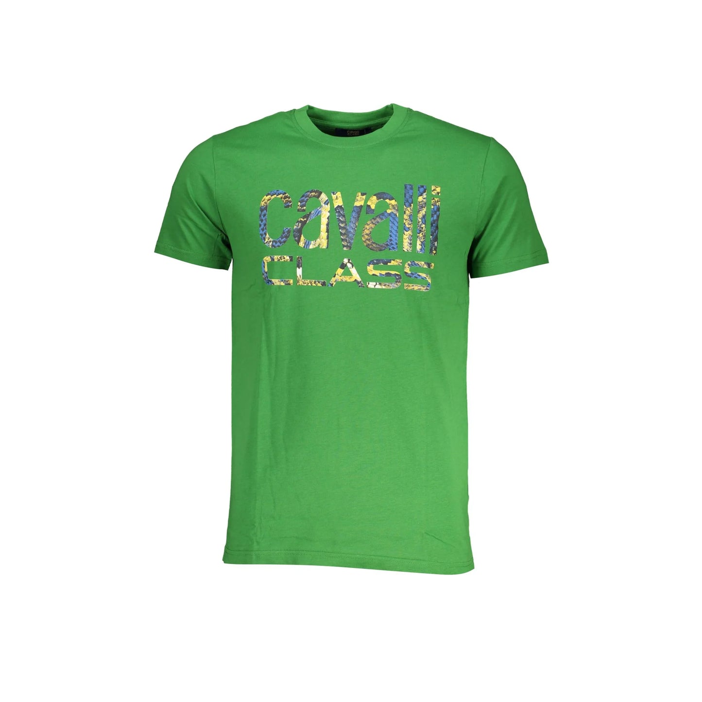 Cavalli Class T-Shirt Maniche Corte Uomo Verde Stampa - foto prodotto