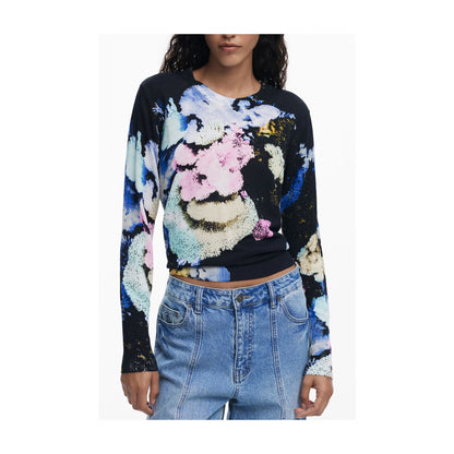 Desigual Maglia Donna Nero Fantasia Girocollo Jers Nenufar Lacroix Maglie - foto prodotto