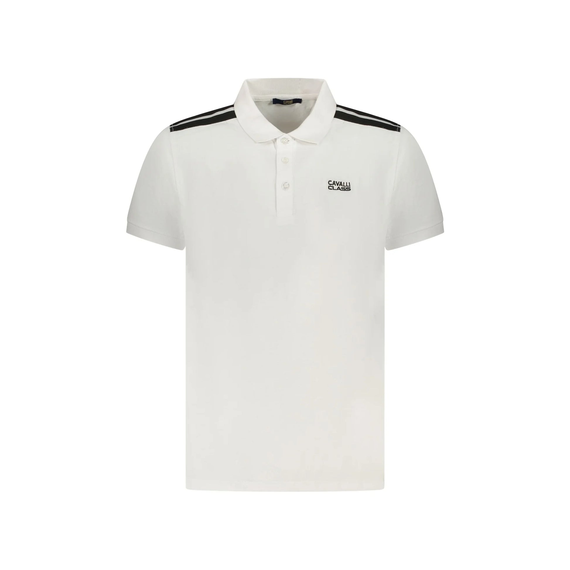 Cavalli Class Polo Maniche Corte Uomo Bianca Ricamo Bianco - foto prodotto