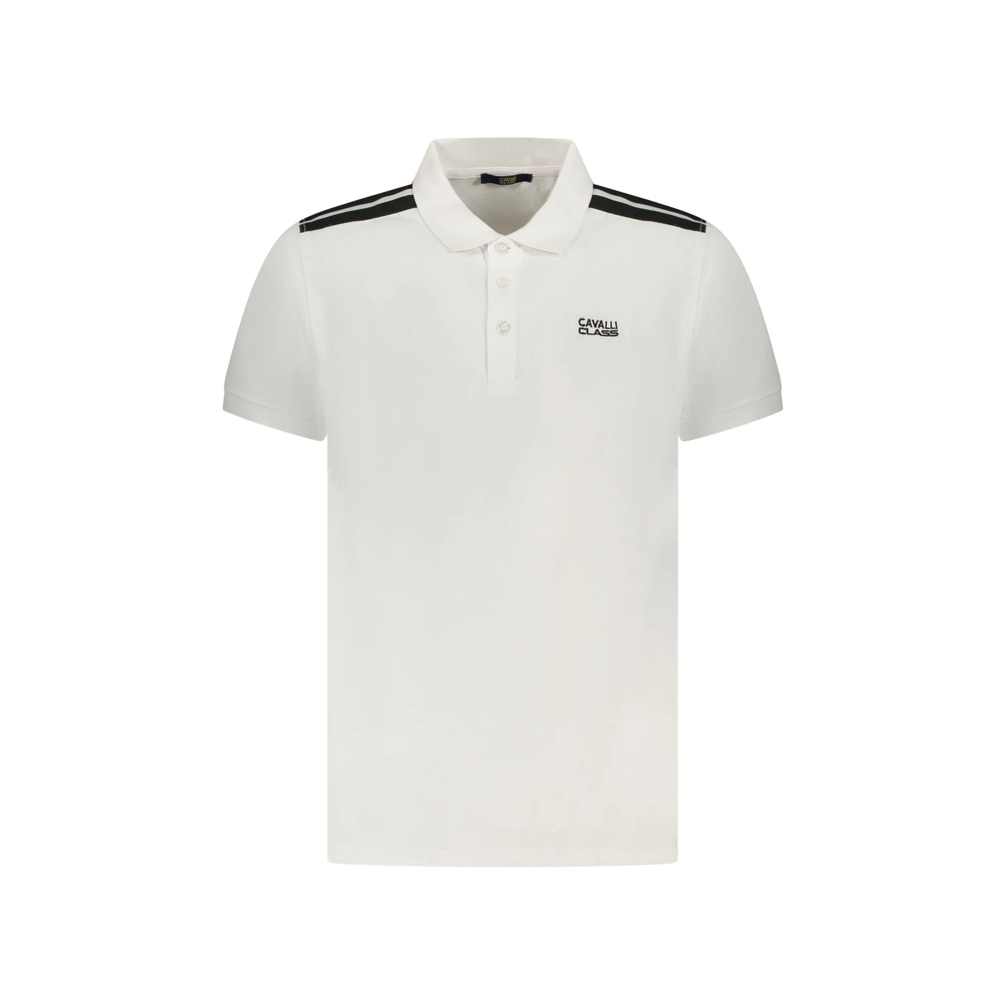 Cavalli Class Polo Maniche Corte Uomo Bianca Ricamo Bianco - foto prodotto