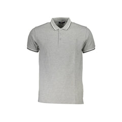 Cavalli Class Polo Manga Curta Masculina Cinza Bordado