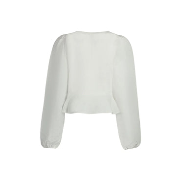 Guess Jeans Camicia Maniche Lunghe Donna Bianca Logo Camicie bianco - vista 2