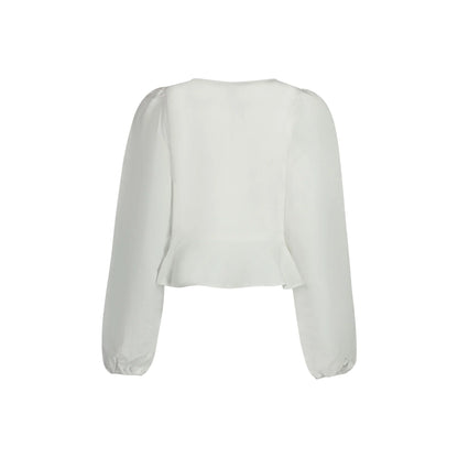 Guess Jeans Camicia Maniche Lunghe Donna Bianca Logo Camicie bianco - vista 2