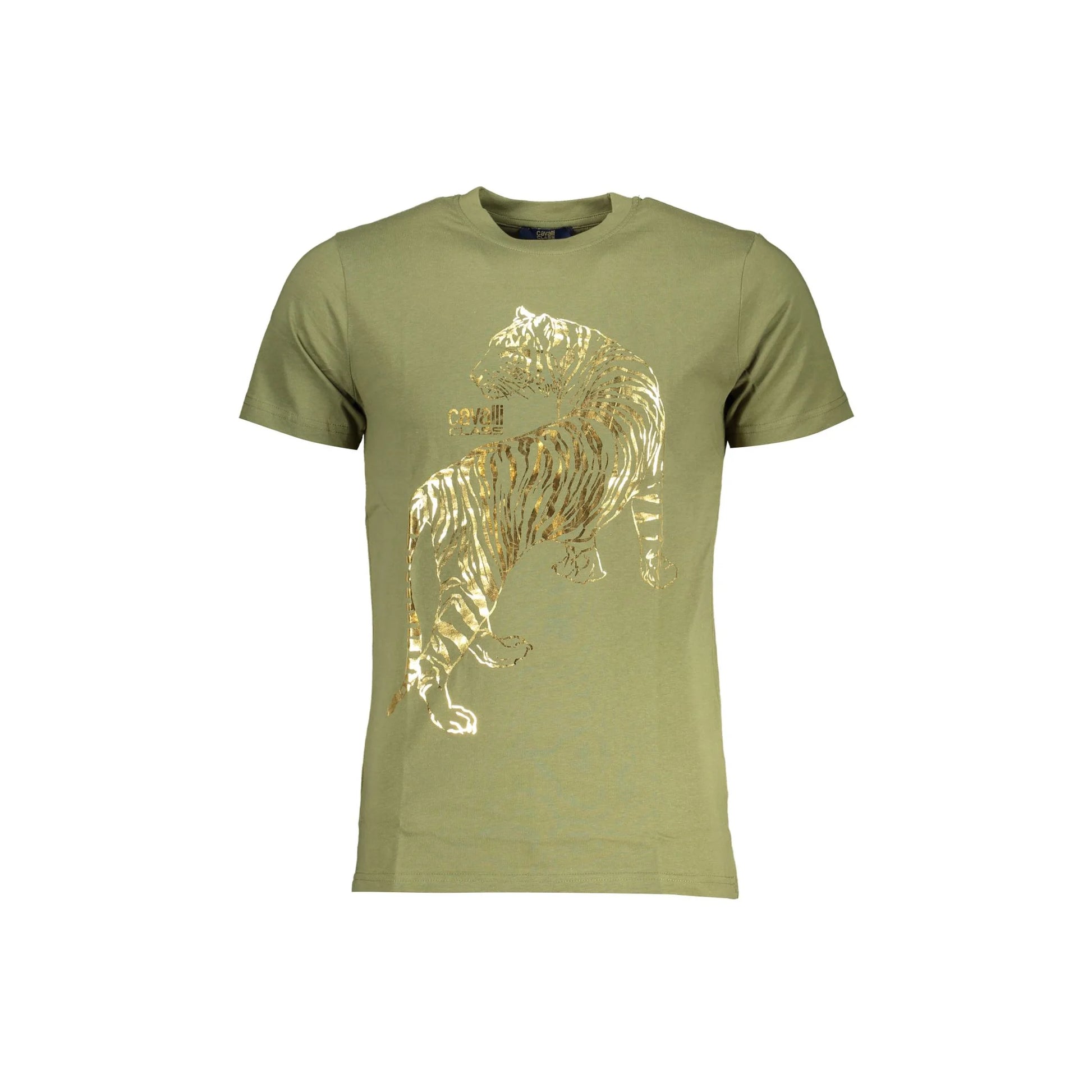 Cavalli Class T-Shirt Maniche Corte Uomo Verde Stampa - foto prodotto