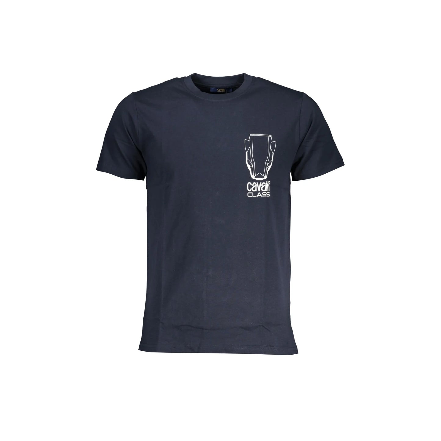 Cavalli Class T-Shirt Maniche Corte Uomo Blu Stampa Logo - foto prodotto