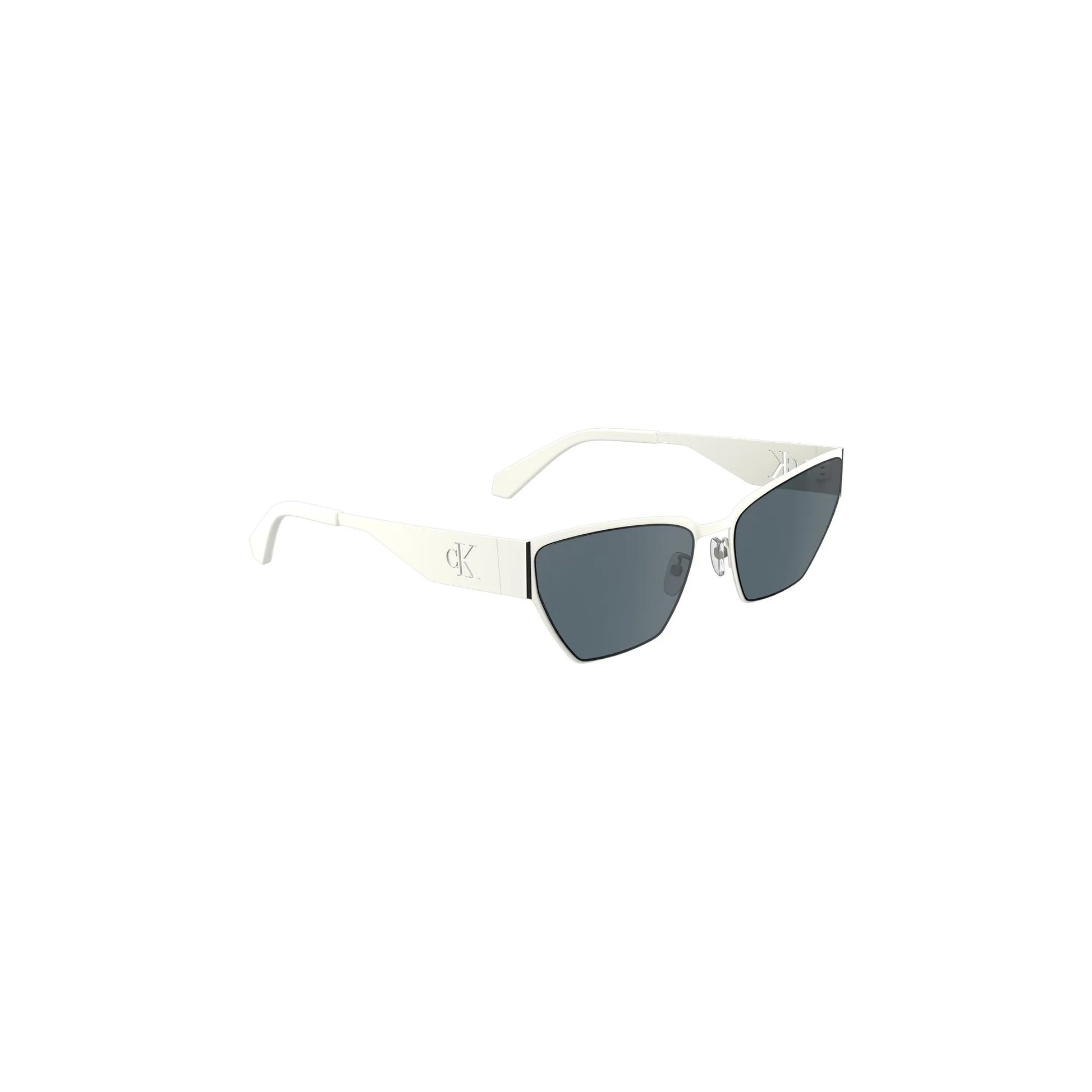 Calvin Klein Occhiali da Sole Donna Bianchi Lente a Gatto Logo bianco - vista 3