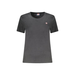 Norway 1963 T-Shirt Maniche Corte Donna Nera Ricamo