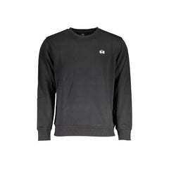 La Martina Felpa Maniche Lunghe Senza Zip Uomo Nera Ricamo