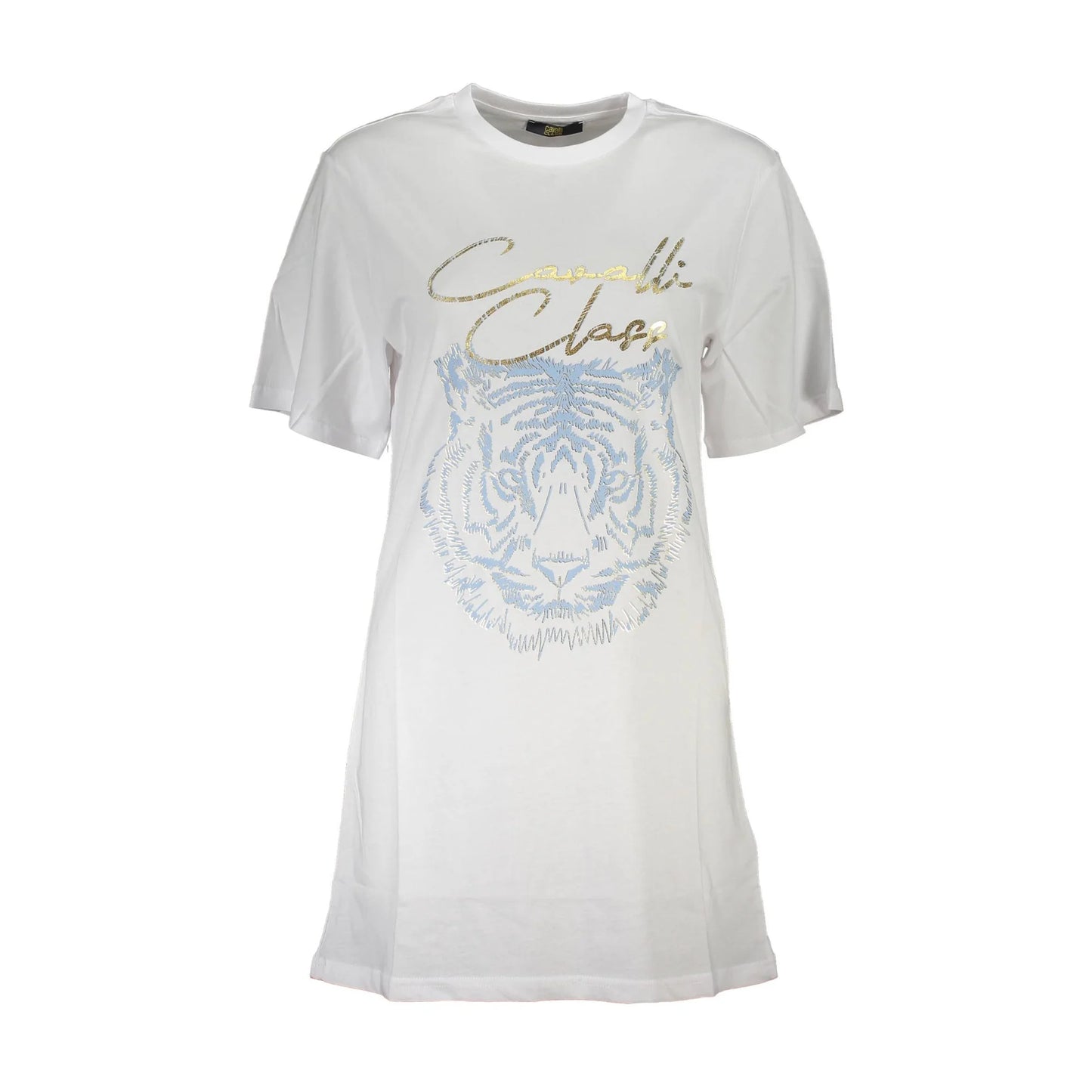 Cavalli Class T-Shirt Maniche Corte Donna Bianca Stampa Logo Bianco - foto prodotto