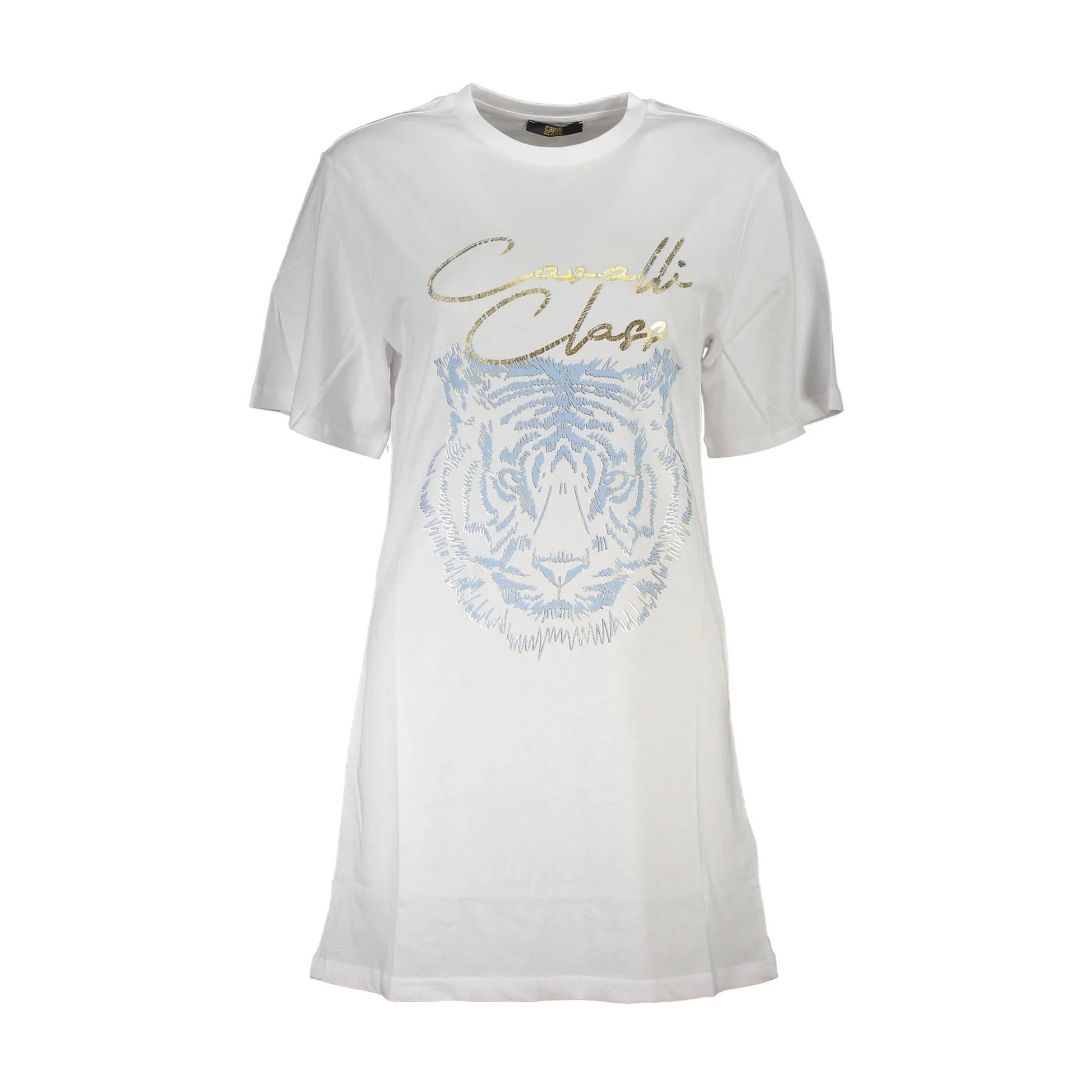 Cavalli Class T-Shirt Maniche Corte Donna Bianca Stampa Logo Bianco - foto prodotto