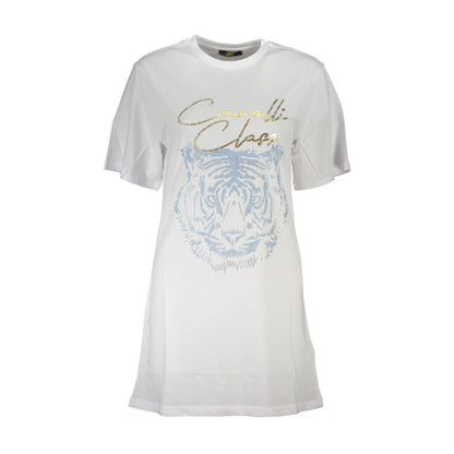 Cavalli Class T-Shirt Maniche Corte Donna Bianca Stampa Logo Bianco - foto prodotto