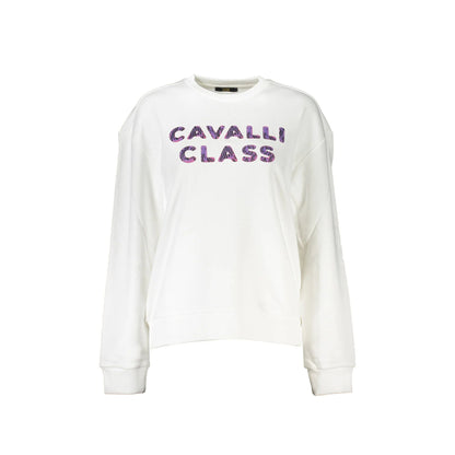 Cavalli Class Felpa Maniche Lunghe Donna Bianca Stampa Felpe Bianco - foto prodotto