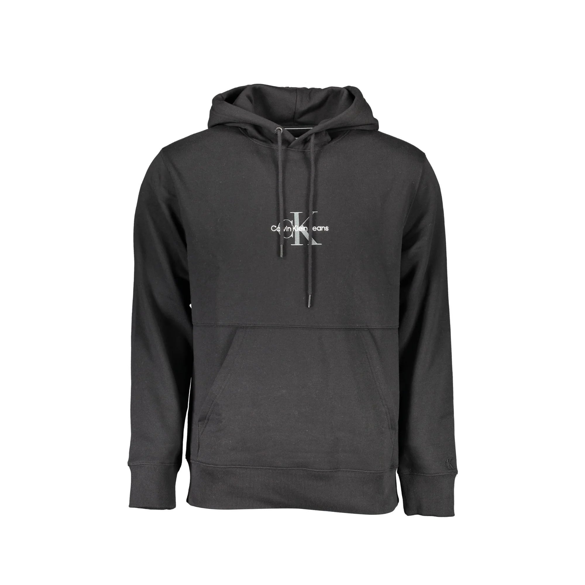 Calvin Klein Felpa Uomo Nera Cappuccio Tascone Ricamo Logo Felpe Nero - foto prodotto