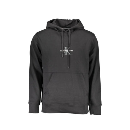 Calvin Klein Felpa Uomo Nera Cappuccio Tascone Ricamo Logo Felpe Nero - foto prodotto