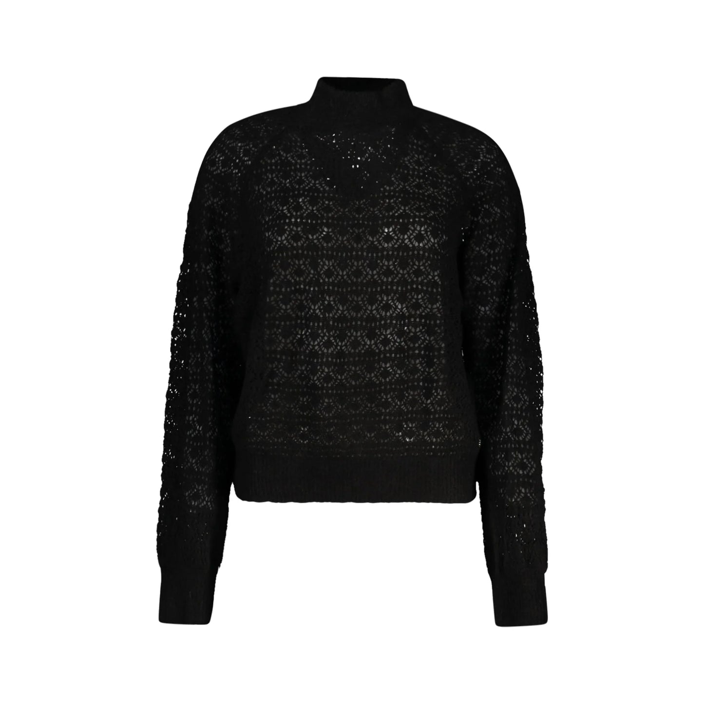 Guess Jeans Maglia Donna Nera Collo a Lupetto Logo Maglie Nero - foto prodotto