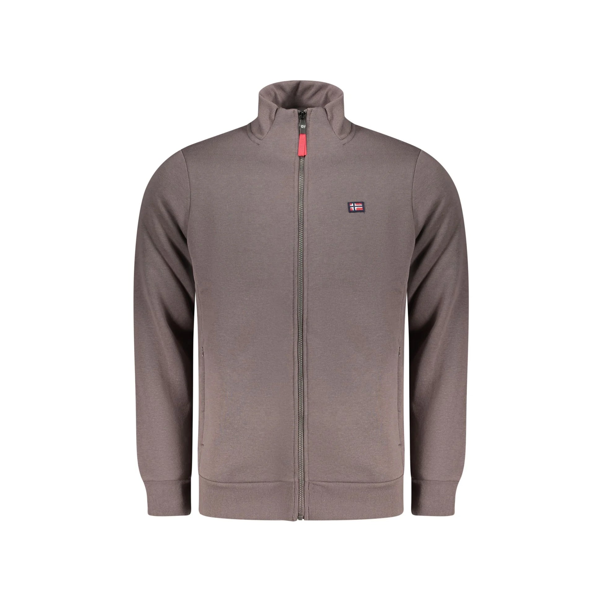 Norway 1963 Felpa Uomo Marrone con Zip Felpata Applicazione Logo Felpe - foto prodotto