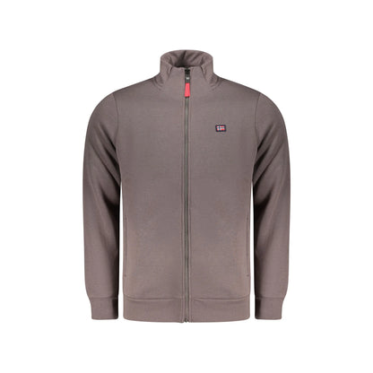 Norway 1963 Felpa Uomo Marrone con Zip Felpata Applicazione Logo Felpe - foto prodotto