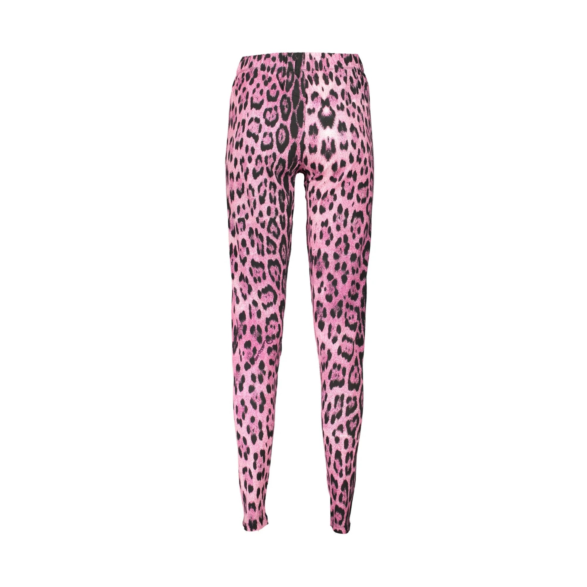 Cavalli Class Pantaloni Leggins Donna Rosa Stampa Logo - vista 2