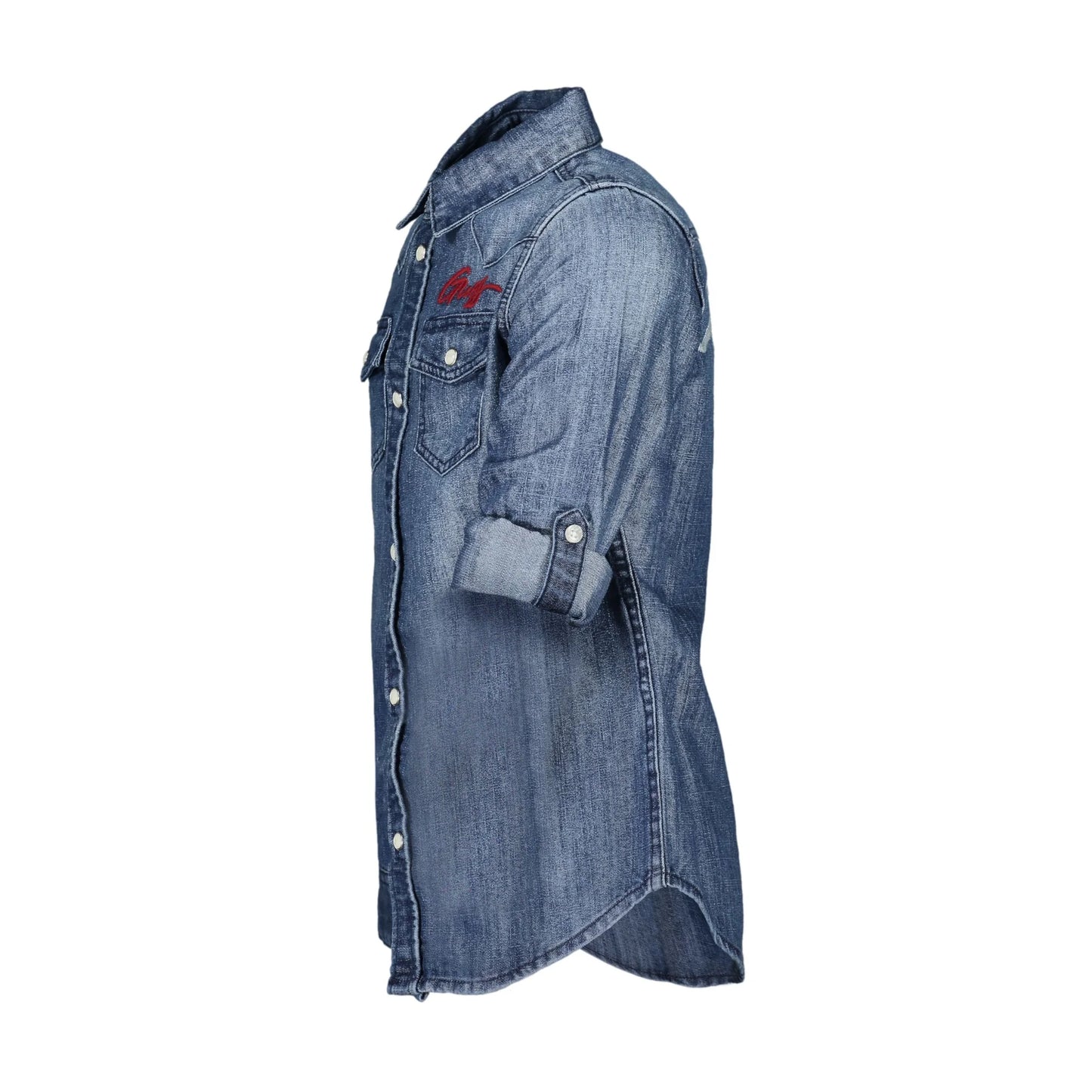 Guess Jeans Camicia Maniche Lunghe Bambina Blu Ricamo Camicie bambino - vista 3