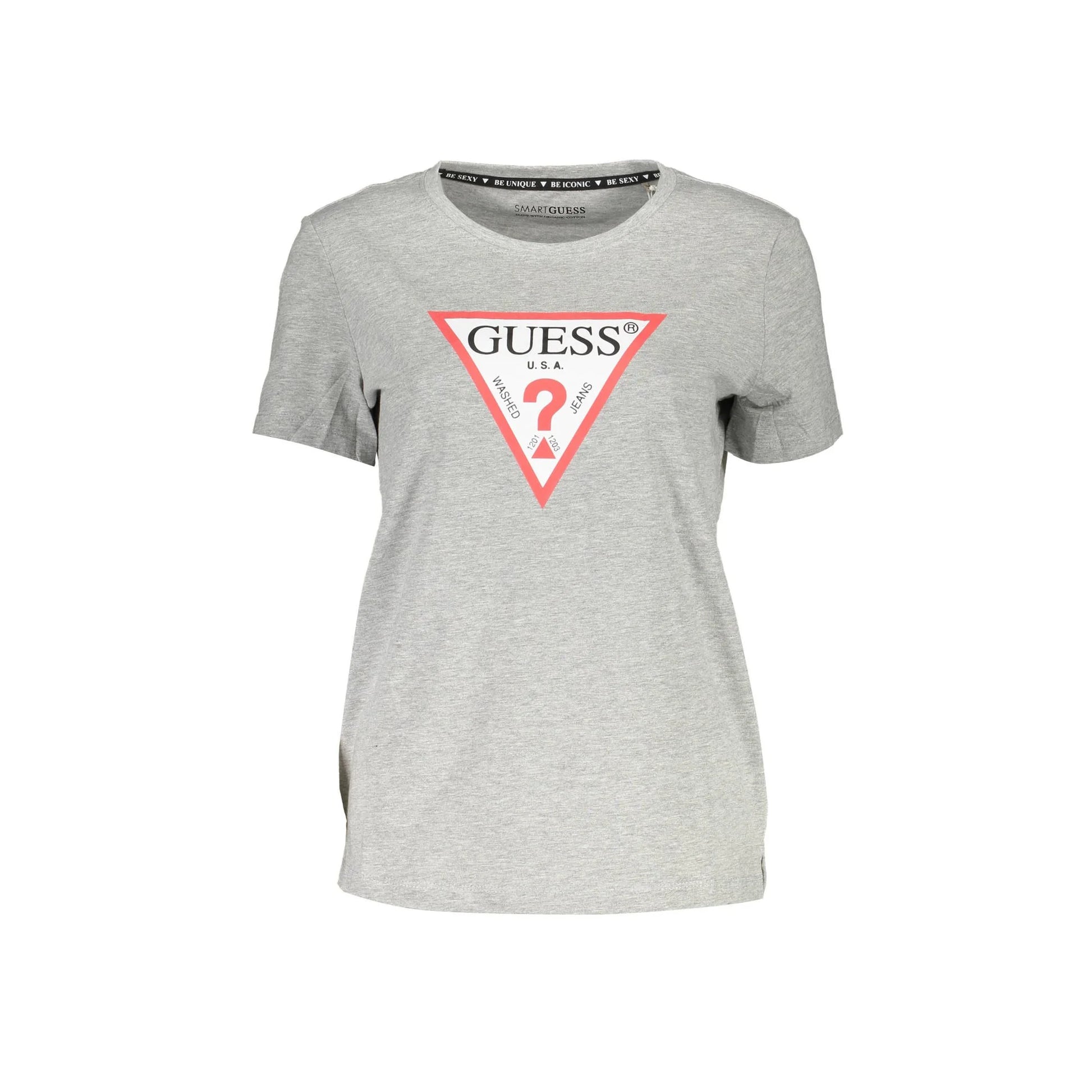 Guess Jeans T-Shirt Maniche Corte Donna Grigia Stampa Logo Grigio - foto prodotto