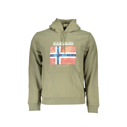 Napapijri Felpa Maniche Lunghe Senza Zip Uomo Verde Stampa Logo Felpe - foto prodotto