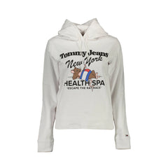 Tommy Hilfiger Felpa Donna Bianca Cappuccio Stampa Ricamo Logo