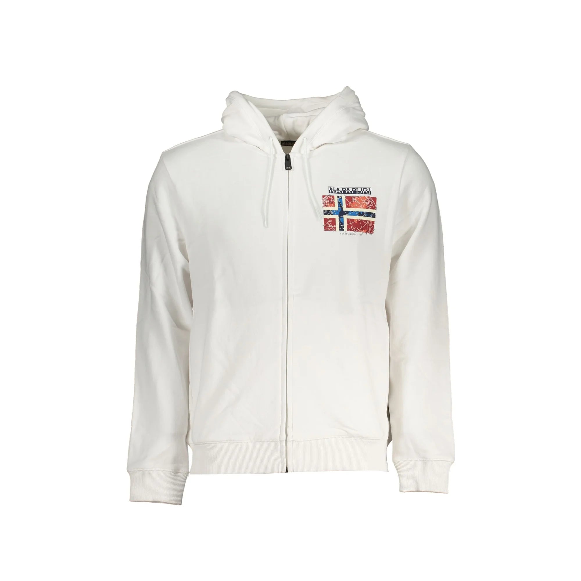 NAPAPIJRI FELPA CON ZIP UOMO BIANCO