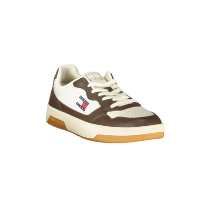 TOMMY HILFIGER Sneakers Uomo Bianche con Lacci e Dettagli Marroni bianco - vista 2
