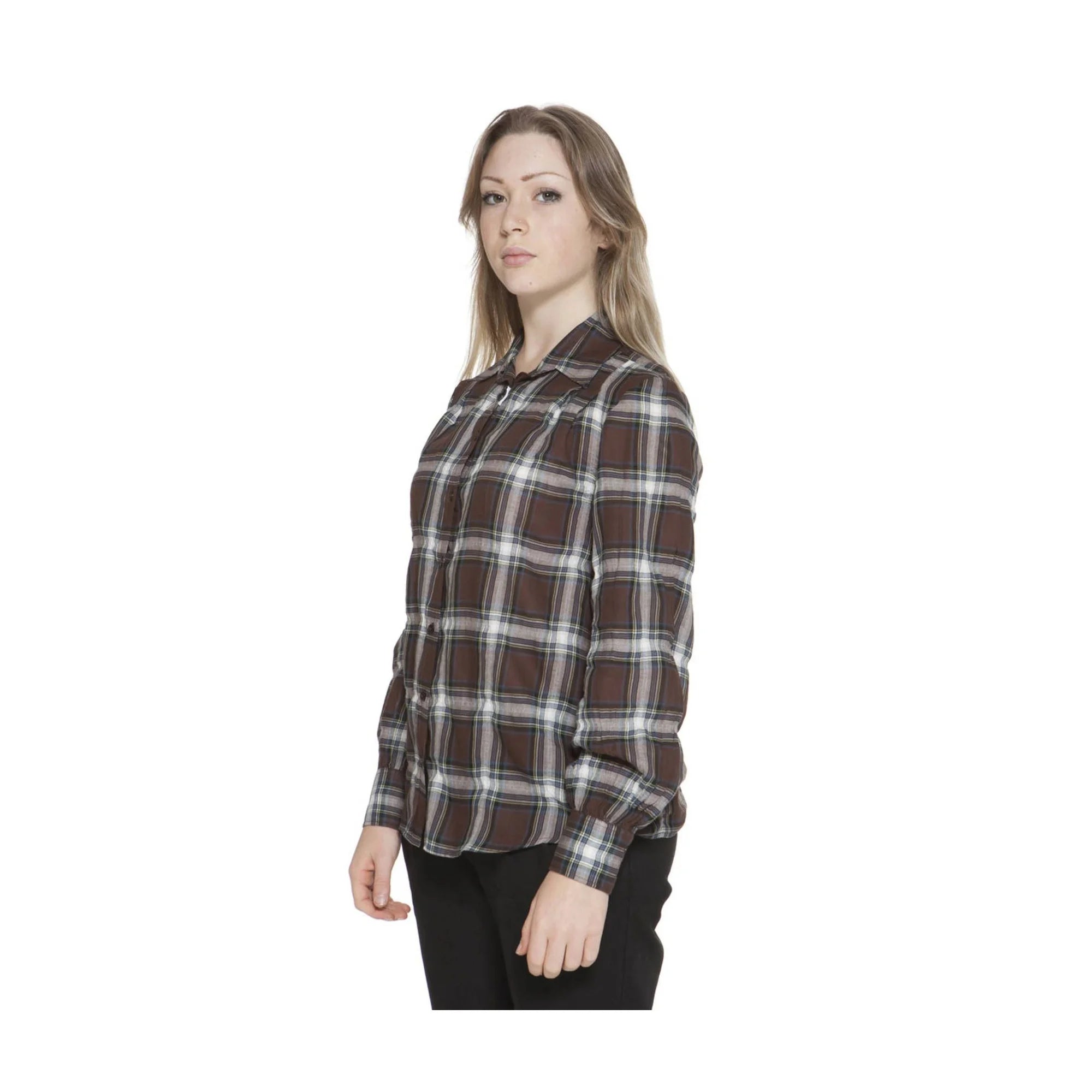 GANT CAMICIA MANICHE LUNGHE DONNA MARRONE