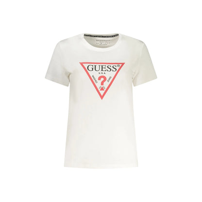 Guess Jeans T-Shirt Maniche Corte Donna Bianca Stampa Logo Bianco - foto prodotto