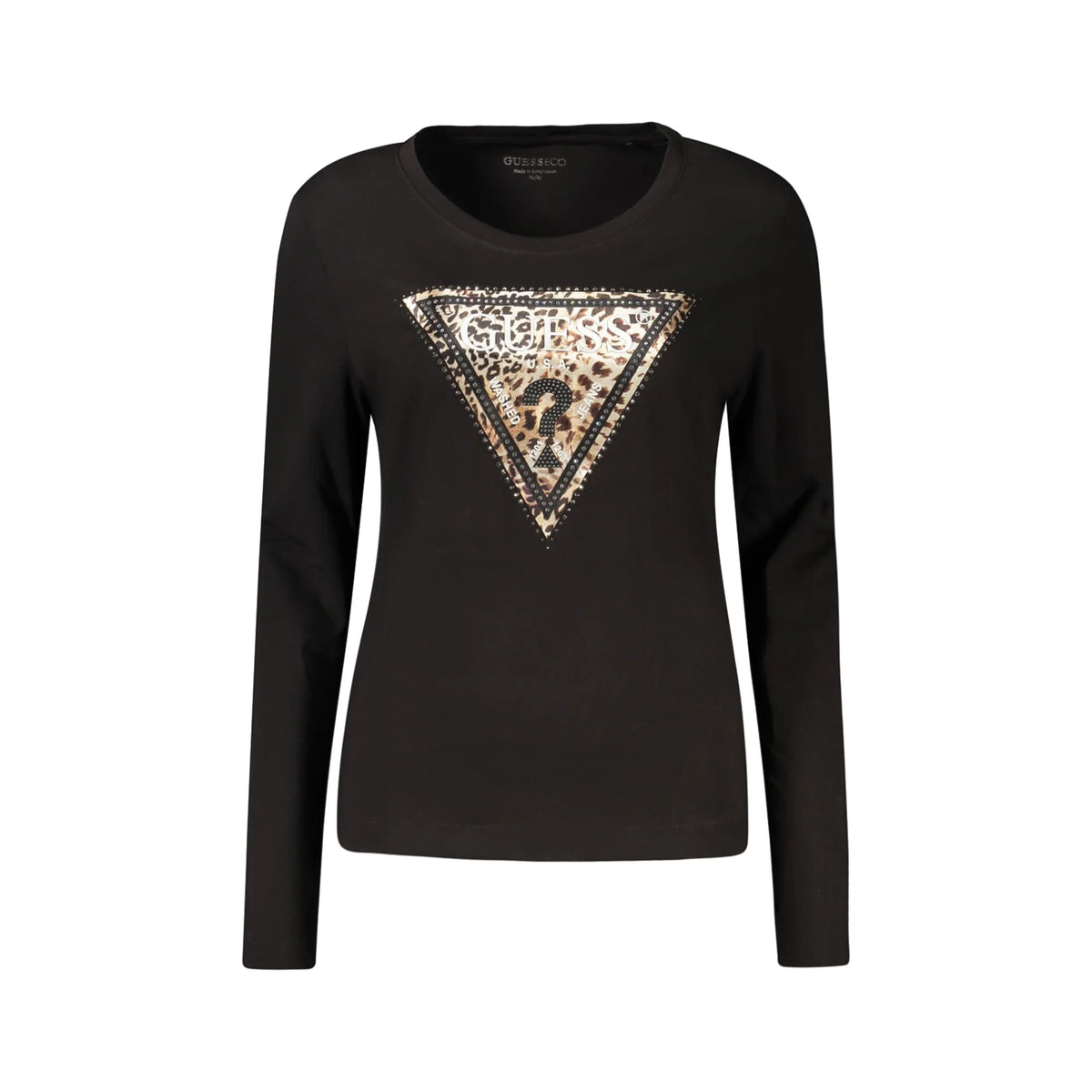 GUESS JEANS T-SHIRT MANICHE LUNGHE DONNA NERO