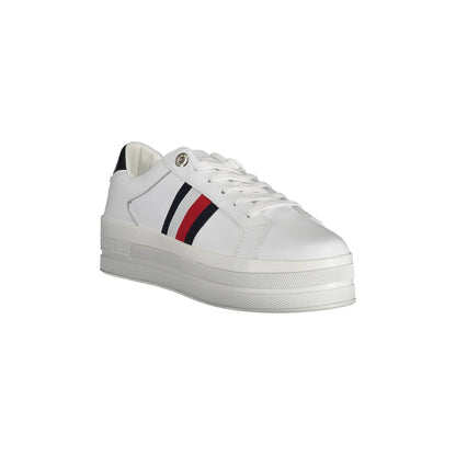 TOMMY HILFIGER Scarpe Sneakers Donna Bianche con Lacci e Logo bianco - vista 2