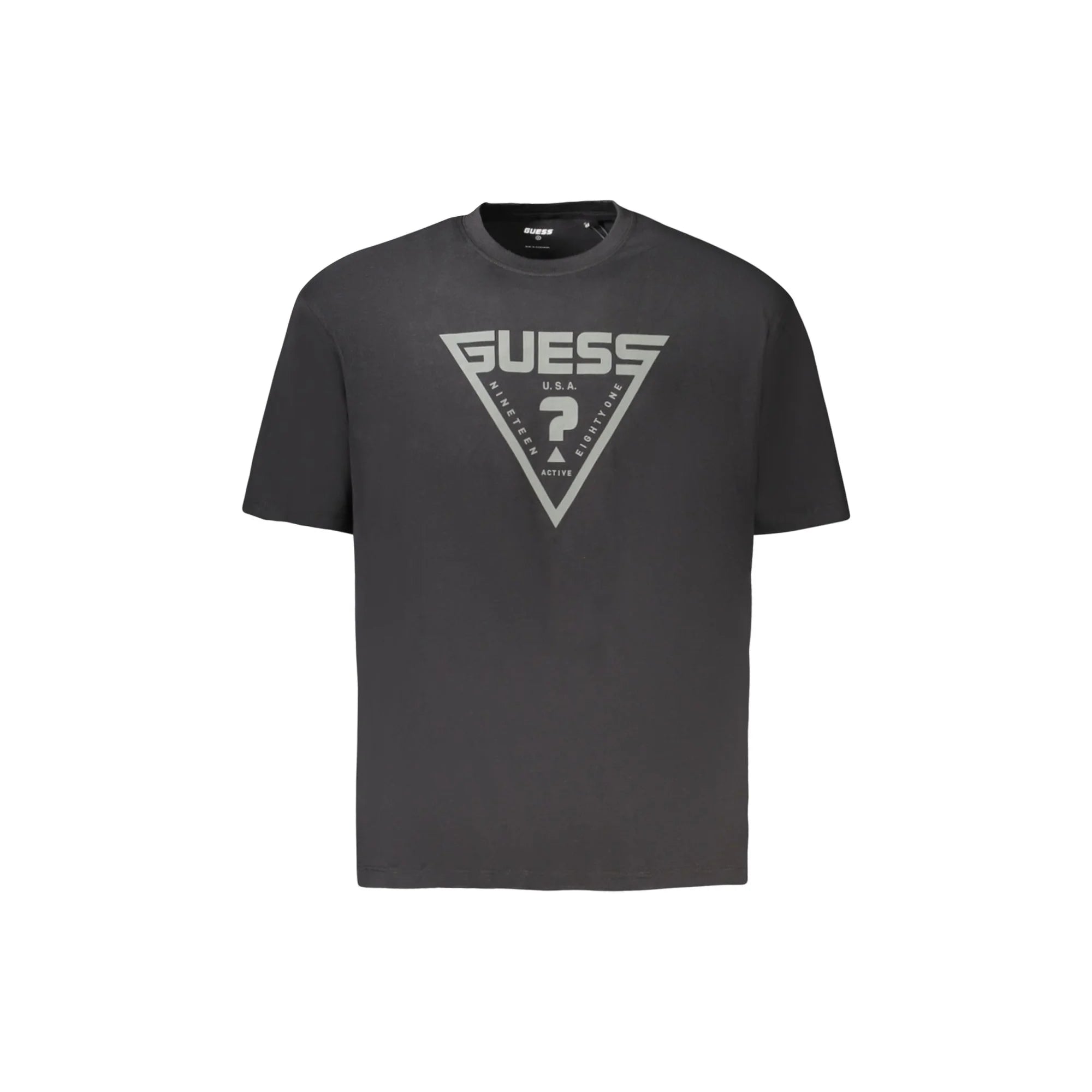 GUESS JEANS T-SHIRT MANICHE CORTE UOMO NERO