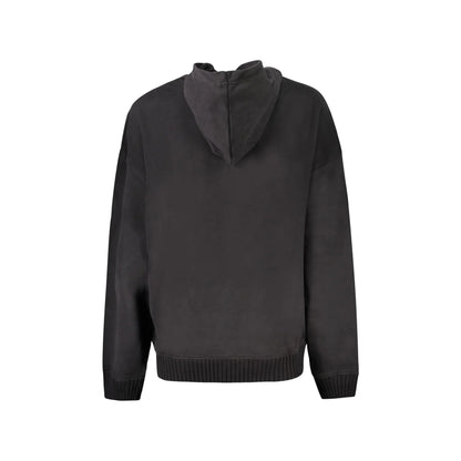 Calvin Klein Felpa Donna Nera Cappuccio Garzata Tascone Logo Felpe nero - vista 2