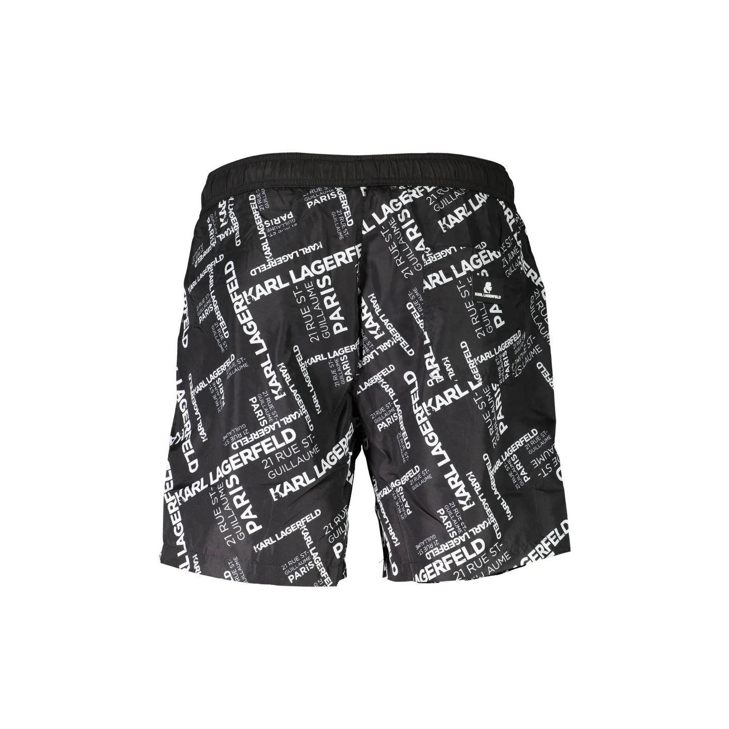 Karl Lagerfeld Beachwear Costume da Mare Uomo Nero Logo - vista 2