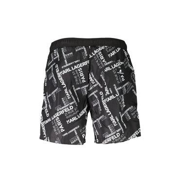Karl Lagerfeld Beachwear Costume da Mare Uomo Nero Logo - vista 2