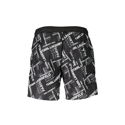 Karl Lagerfeld Beachwear Costume da Mare Uomo Nero Logo - vista 2