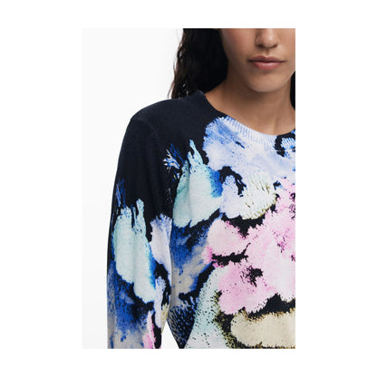 Desigual Maglia Donna Nero Fantasia Girocollo Jers Nenufar Lacroix Maglie - vista 3
