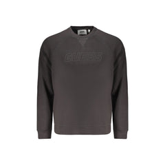 Guess Jeans Felpa Maniche Lunghe Uomo Nera Stampa in Rilievo