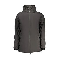 U.S. Grand Giubbotto Uomo Nero Lungo con Cappuccio Applicazione Logo